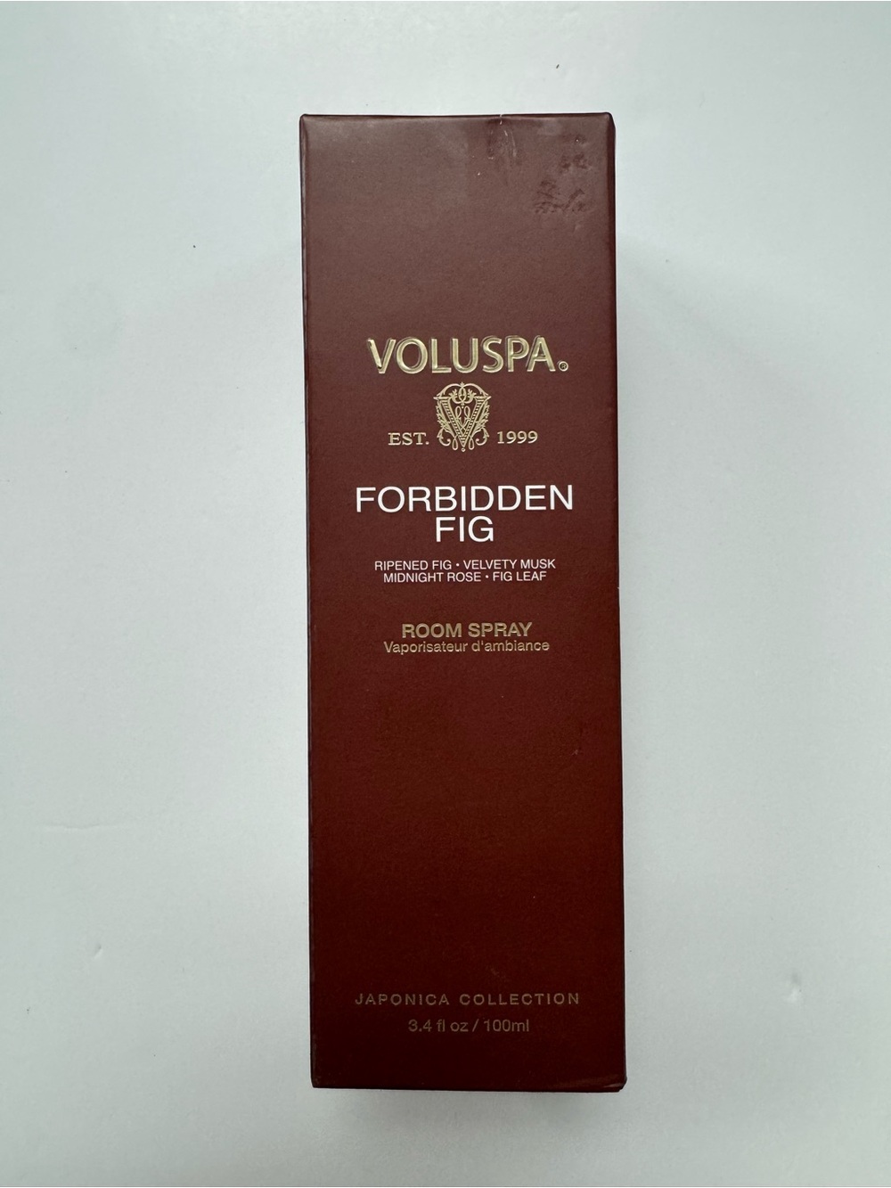NIB Voluspa Forbidden Fig Vegan Room Spray 3.4 fl oz / 100ml Japonica Collection - Picture 2 of 6